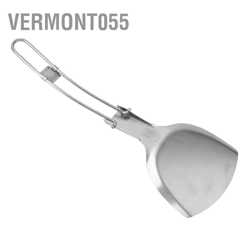 Vermont055 Stainless Steel Foldable Spatula Heat-Resistant Non-Stick Kitchen Utensil Non-Slip Cooking Tool