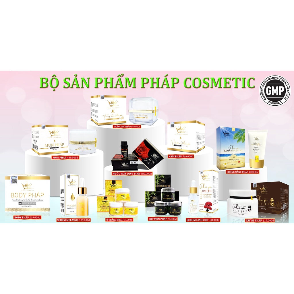 Kem Face Trắng da Pháp - TẶNG kèm Serum Linh Chi - Combo Trắng da Pháp 30gr Chính hãng