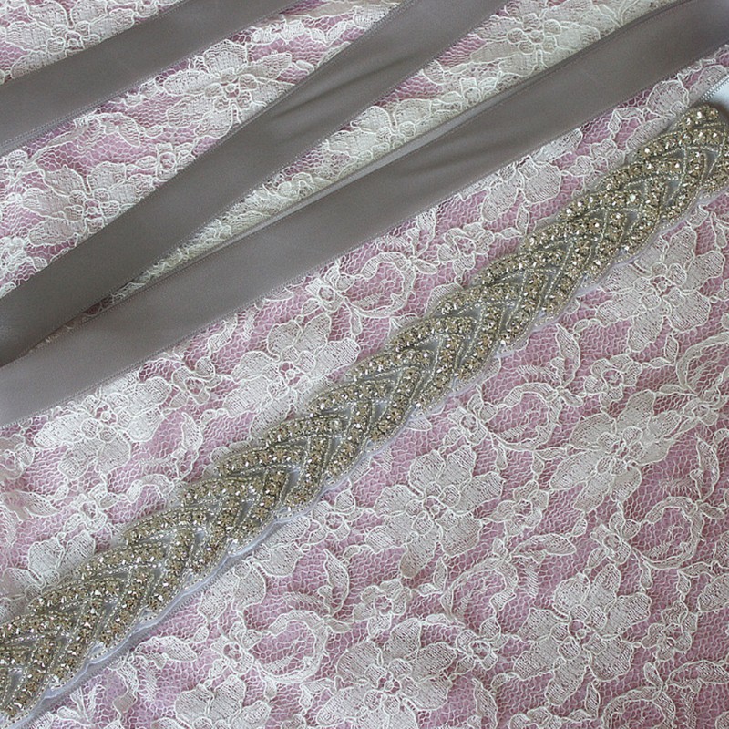 Thắt lưng satin phối đá sang trọng lấp lánh cho nữ