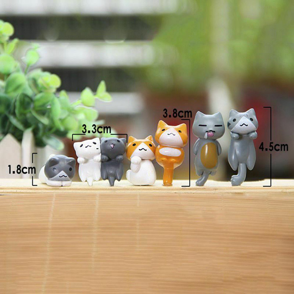 ALISON 6Pcs/set Micro Landscape Plastic Home Decor Miniature Figurines Beauty DIY Keys Cartoon Crafts Fairy Garden Lucky Cat