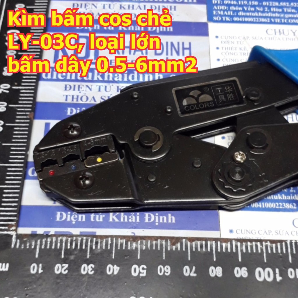 kìm bấm cos nhựa chẻ, các cos bọc nhựa….loại lớn dây 0.5-6mm2 LY-03C kde5017