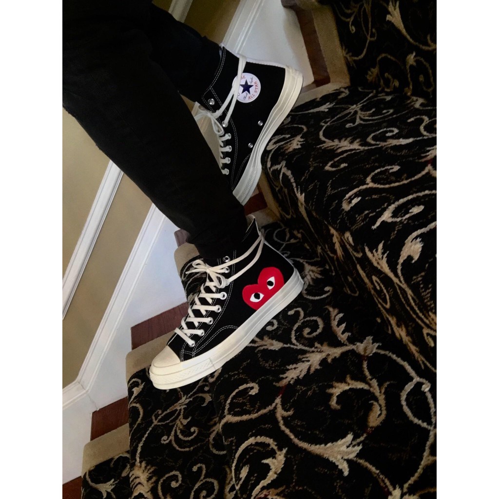 [CHÍNH HÃNG]Giày sneaker Converse CDG Đen - Trắng 🔥Bảo hành chính hãng 1 tháng 🔥[FREESHIP]