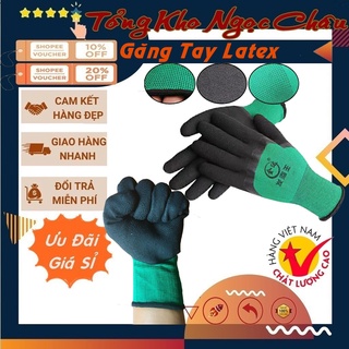 Găng Tay Bảo Hộ Lao Động Phủ Cao Su Latex Cao Cấp