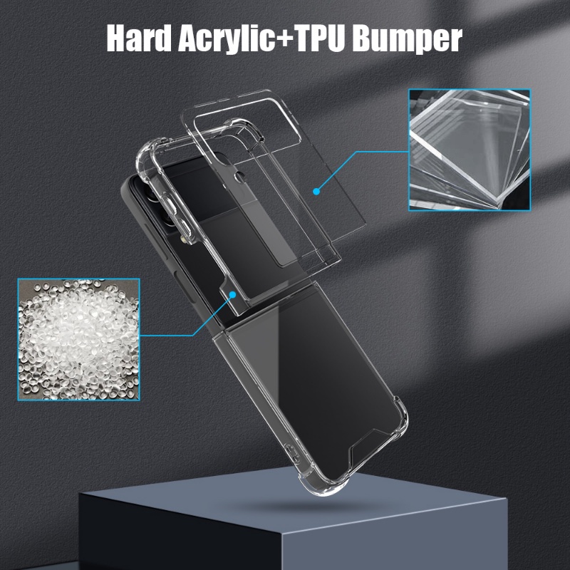 Ốp Điện Thoại Trong Suốt Bảo Vệ Bốn Góc Chống Sốc Chống Rơi Cho Samsung Galaxy Z Flip 4