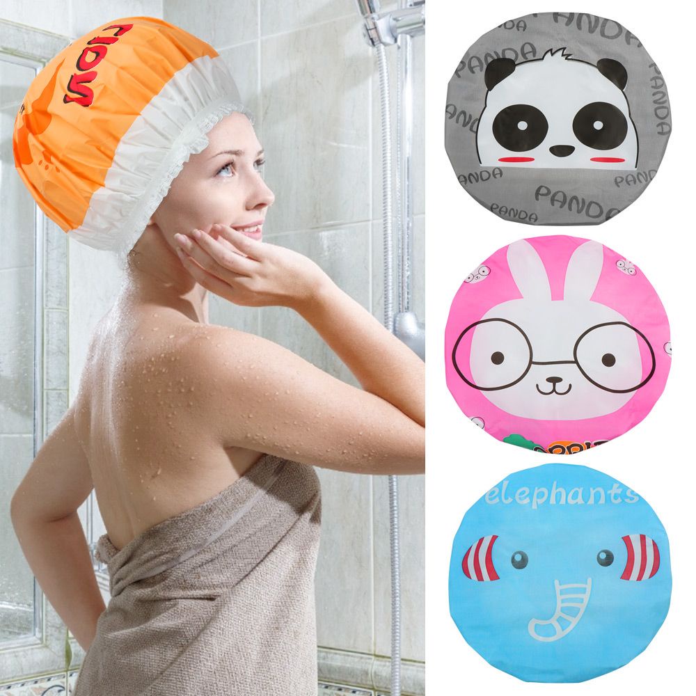 Daphne Mũ Trùm Đầu Chống Nước Khi Tắm In Họa Tiết Hoạt Hình Đáng Yêu Có Thể Tái Sử Dụng