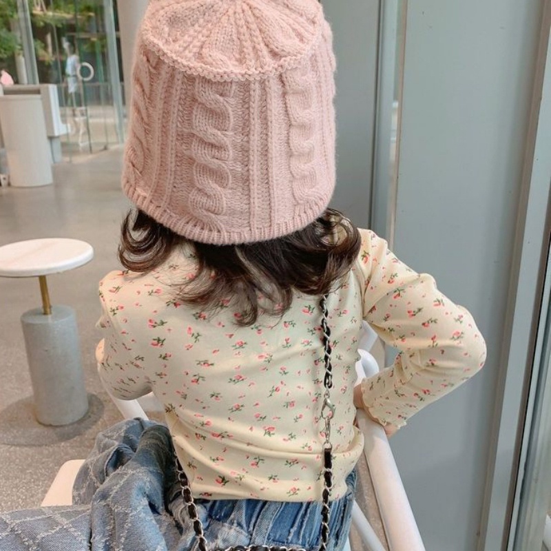 Áo thun tay dài in hoa nhiều lớp thời trang mùa thu cho bé gái