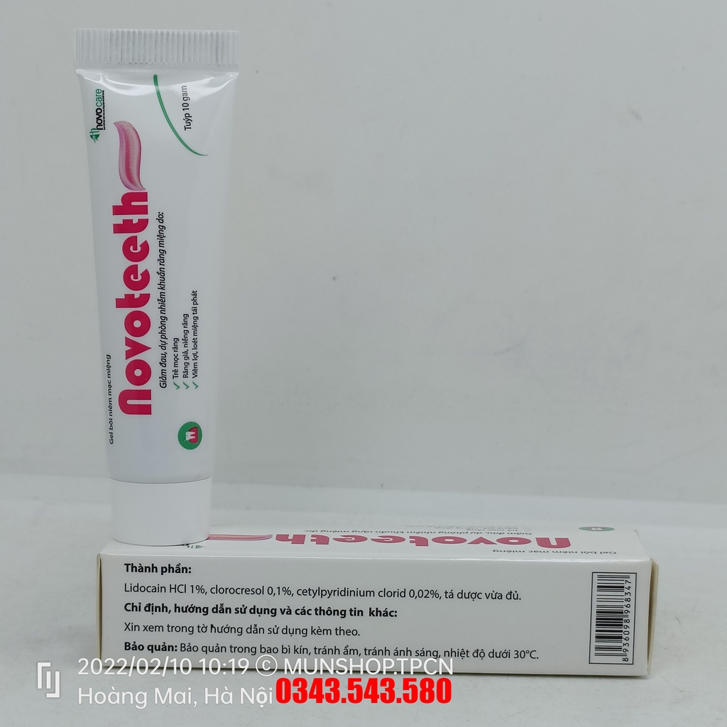 Novoteeth -Giảm đau nhanh và dự phòng nhiễm khuẩn răng miệng cho trẻ từ 5 tháng tuổi