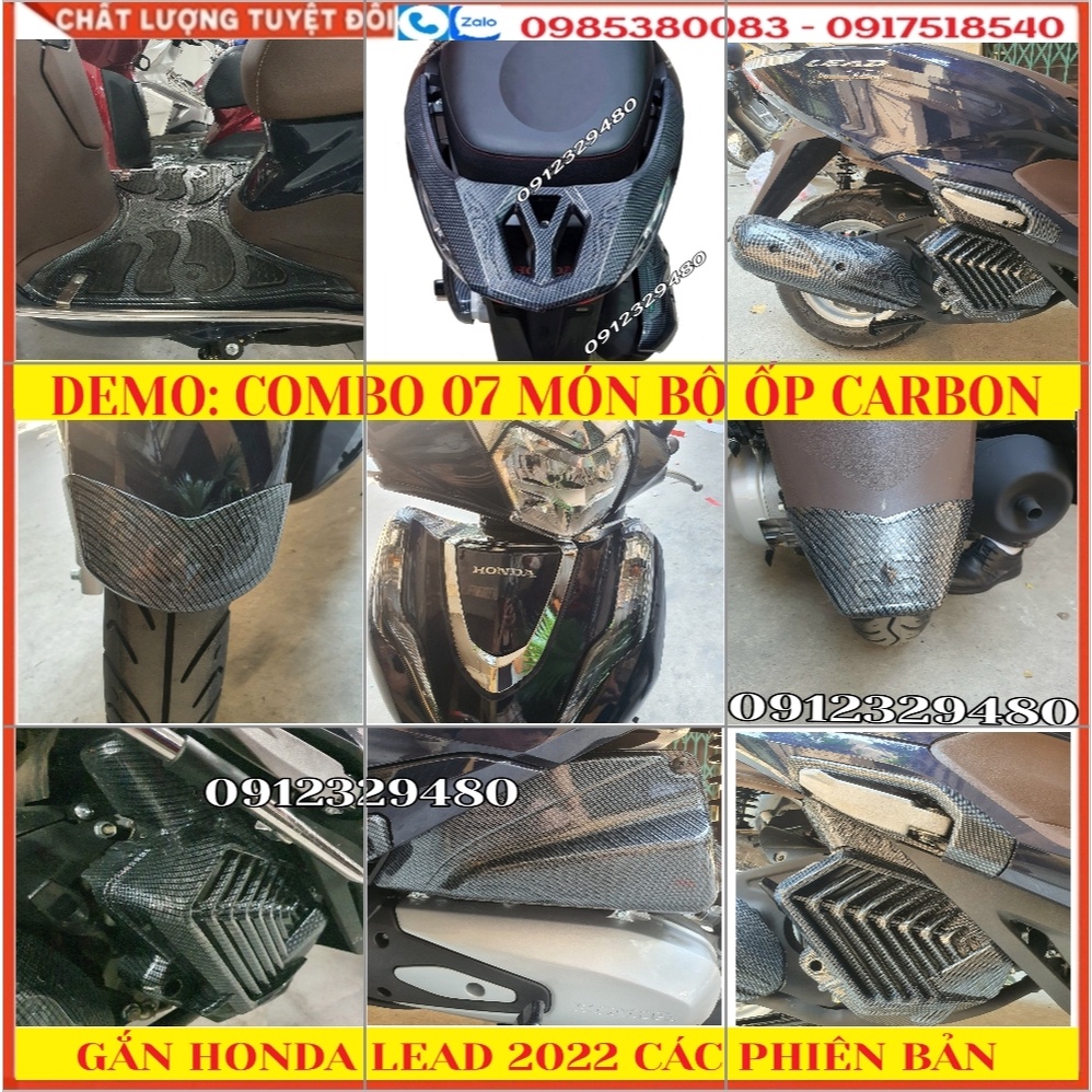 COMBO TRỌN BỘ 07 MÓN CARBON CHO HONDA LEAD 2022 - LEAD 2023 CÁC PHIÊN BẢN (Hàng Artistar Chính Hãng)