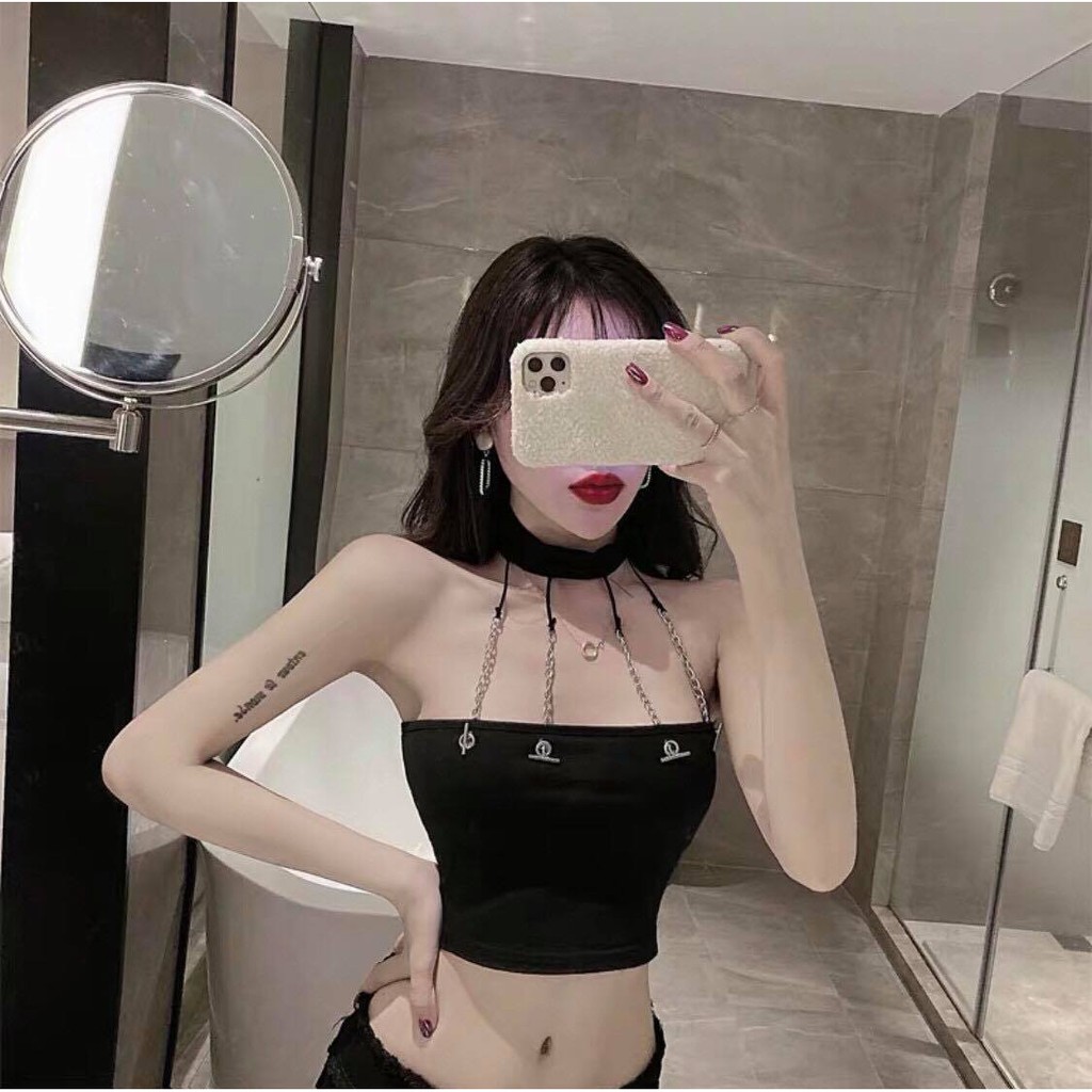 Áo kiểu nữ siêu hot - Áo body cúp ngực kèm CHOKER - MIN Boutiques