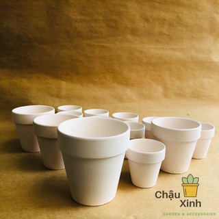 CHẬU ĐẤT NUNG TRẮNG ( SIZE 11X11CM )