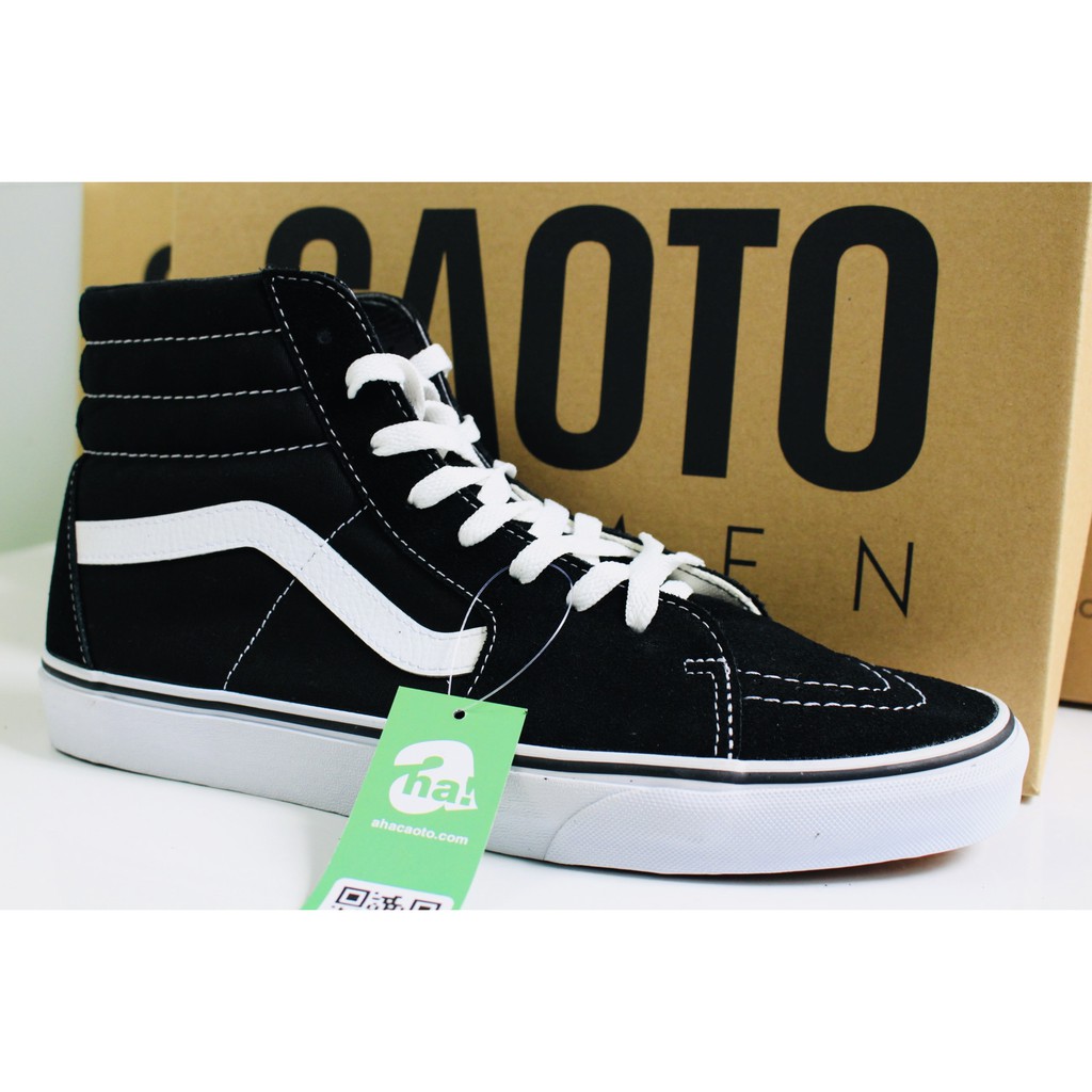 Giày Sneaker Vans Classic Sk8-Hi Black/White  Big Size Nam - Giày Sneaker Big Size Nam 45 46 47 48