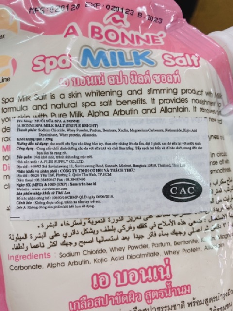 Muối bò Tẩy tế bào chết Milk Salt A Bonne 350g