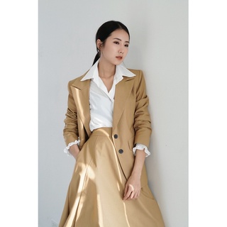 Áo blazer kaki hai lớp dành cho nữ Caffeine Studio