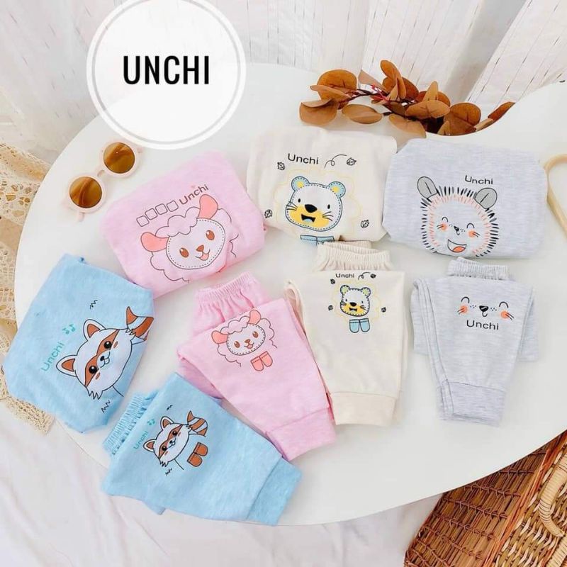 Bộ dài cotton dày vừa Unchi