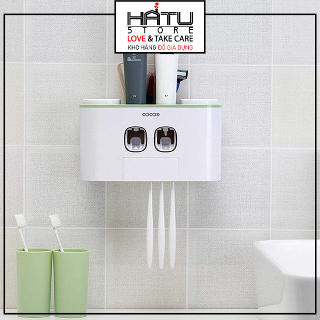 Hộp nhả kem đánh răng tự động 4 cốc cao cấp Ecoco