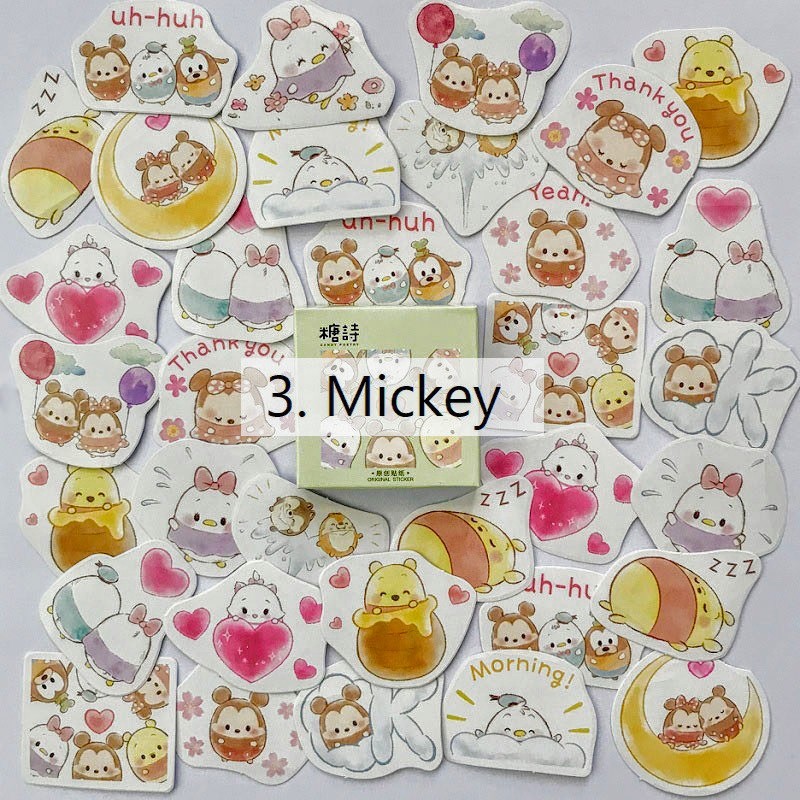 [ GIFT ] Bộ 4 sticker cute dán màn hình, bàn học, tủ, mũ bảo hiểm, vali