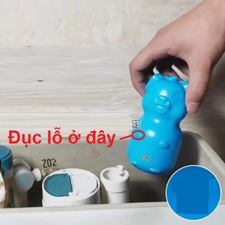 [levermar] Thả bồn cầu dạng Chai nhựa hình con Heo. tiện dụng