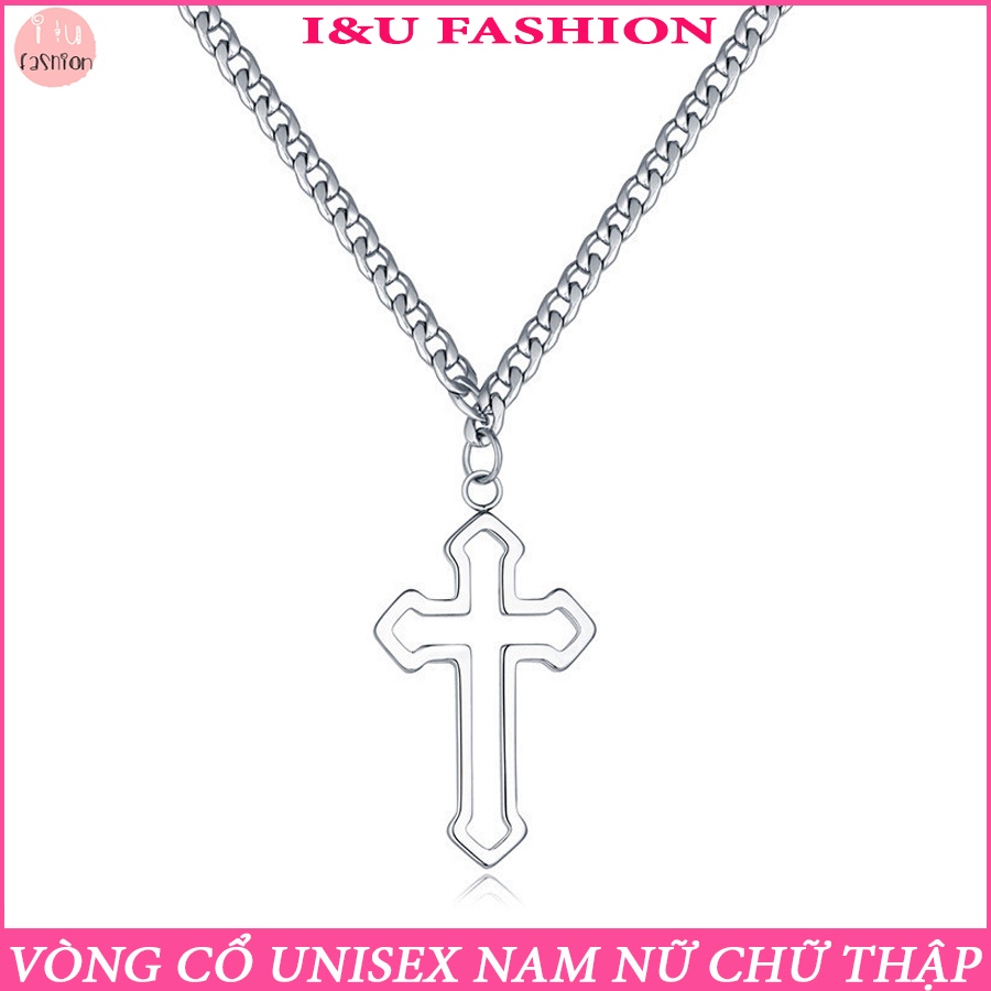Dây chuyền vòng cổ Nam Nữ UNISEX cá tính chữ thập thánh giá rỗng Gothic độc đáo dây to bản thời trang Âu Mỹ hiphop VC-90