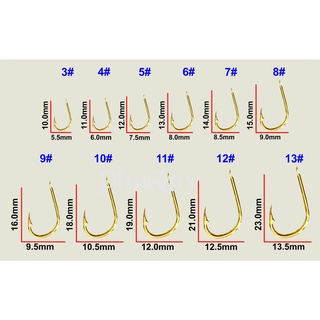 Hộp 200 Lưỡi Câu Cá Thép Mạ Vàng ( Mã V )