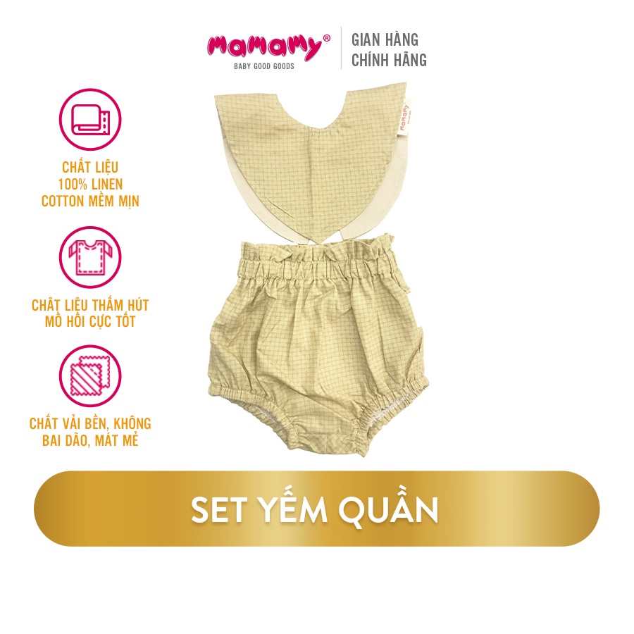 Set Bloomers Mamamy cho bé gồm yếm và quần đa năng size 3-12 tháng