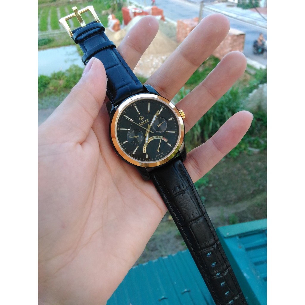 Đồng hồ dây da NAM - nhãn hiệu AOLIX cao cấp.