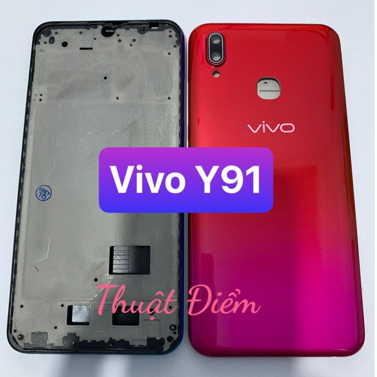 bộ vỏ vivo Y91 - gồm lưng,sườn,phím,kính camera