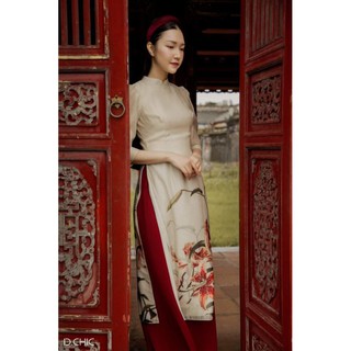 áo dài DCHIC in hoa ly