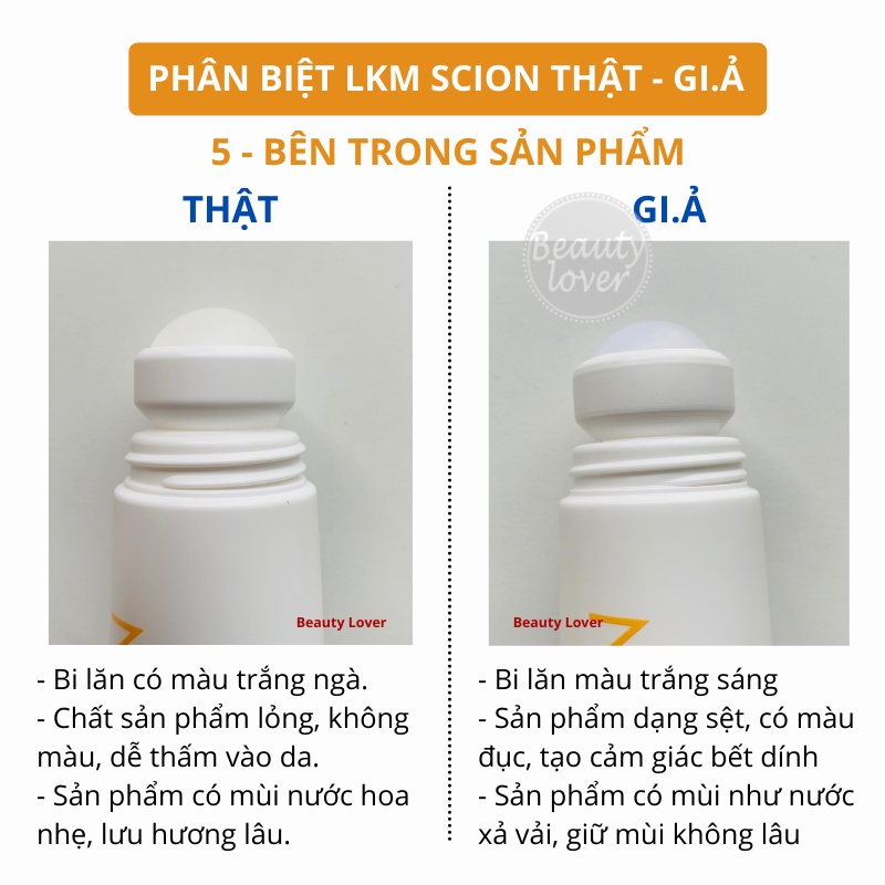 Lăn Khử Mùi Scion Pure White Roll On 75ml Mỹ Chính Hãng - Beauty Lover Giúp Giảm Thâm