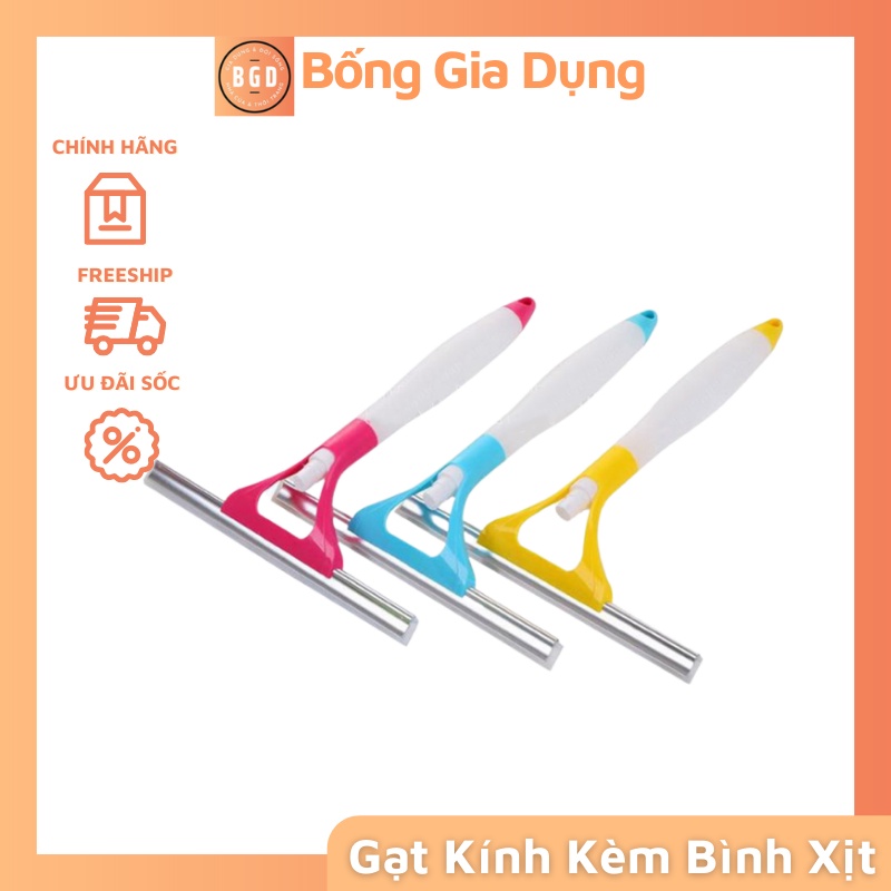 Cây Lau Kính Kèm Bình Xịt Nhỏ Gọn Cầm Tay Tích Hợp 2 in 1