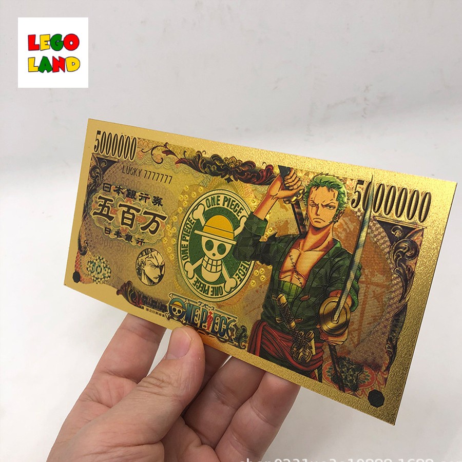 Tiền yên nhật One Piece sưu tầm chất liệu đồng vàng dẻo chống nước
