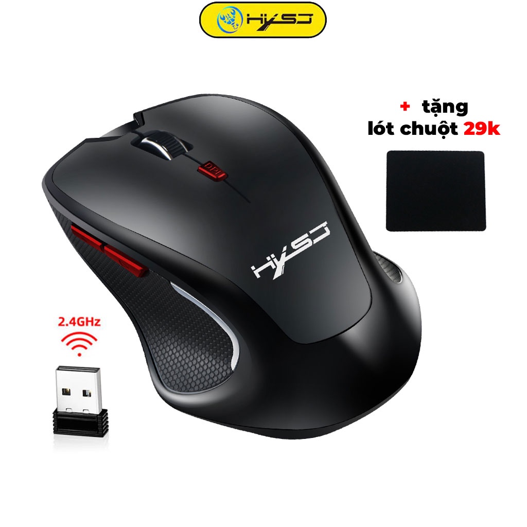 Chuột không dây HXSJ T21 kết nối không dây USB 2.4G sử dụng cho máy tính, laptop, Pc, tivi... - hàng chính hãng