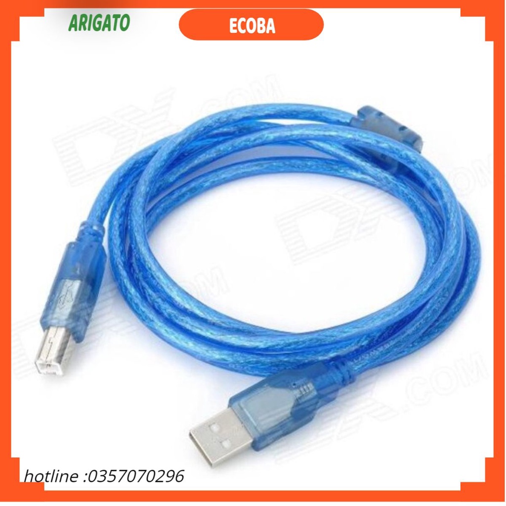 Dây máy in cổng USB 2.0 dài 1.5M 3M 5M 10M màu xanh hoặc xám chống nhiễu kết nối máy in, giao hàng ngẫu nhiên ECOBA