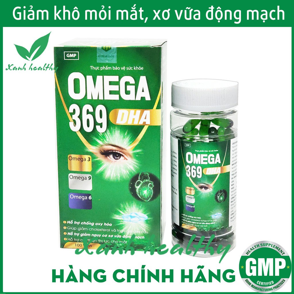 Viên uống dầu gấc Omega 369 DHA - Bổ sung dầu gấc, omega, DHA giúp sáng mắt, khỏe tim mạch, tăng cường trí nhớ - 100v