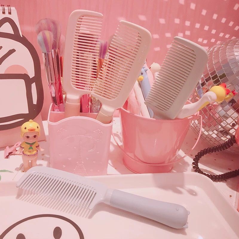 Lược Chải Tóc Xoăn Bằng Nhựa Chống Tĩnh Điện Thiết Kế Hình Thỏ Dễ Thương Dành Cho Học Sinh