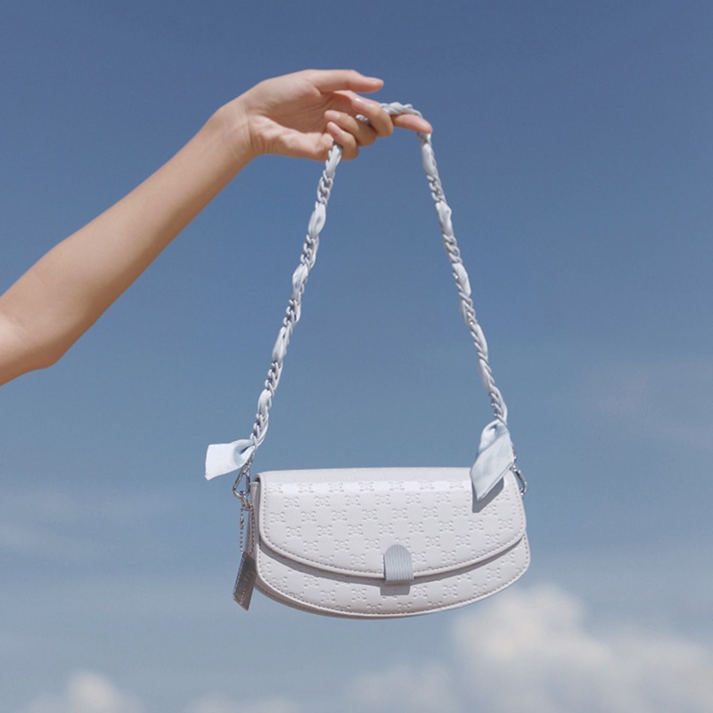 Túi đeo vai IELGY phối lụa họa tiết phong cách Pháp xinh xắn cho nữ