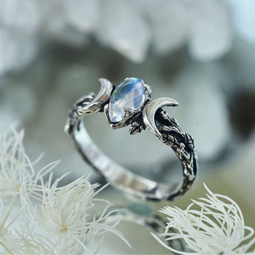 Nhẫn đính đá size 5-10 phong cách Bohemian cổ điển thời trang cho nữ