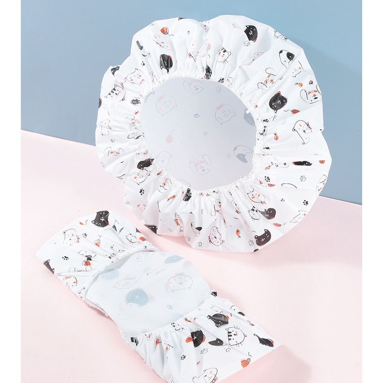 - Mũ Ủ Tóc, Trùm Đầu Tắm Dày Dặn Chống Thấm Nước Cao Cấp Hình Mèo Dễ Thương