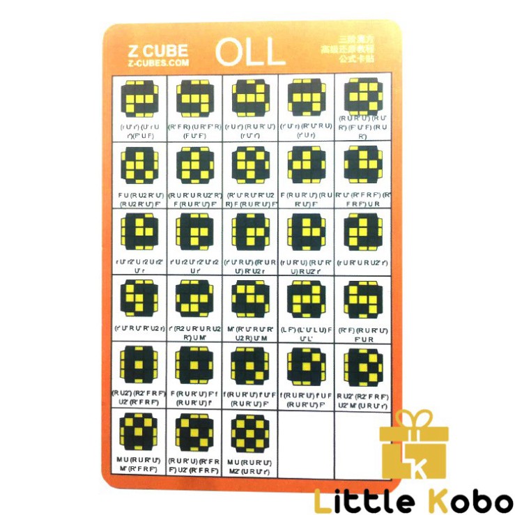 [G04] Bộ Card Công Thức CFOP Giải Rubik Tốc Độ Cao Công Thức F2L OLL PLL S020