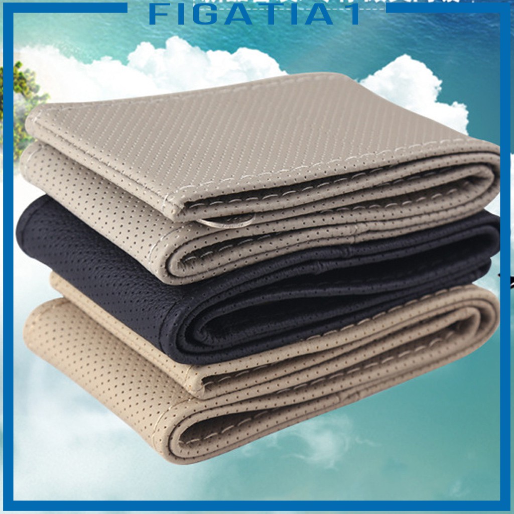 Vỏ Bọc Vô Lăng Xe Hơi Bằng Da Thật 15 inch Chống Trượt Thoáng Khí Không Mùi DIY