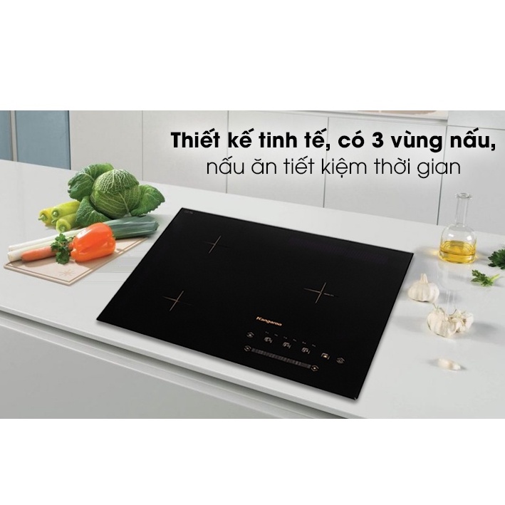 Bếp Từ 3 vùng nấu lắp âm Kangaroo KG836i Mới 100%--mặt bếp:Kính Ceramic- Schott Ceran (Đức)-Sản xuất tại: Thailan-BH 24T
