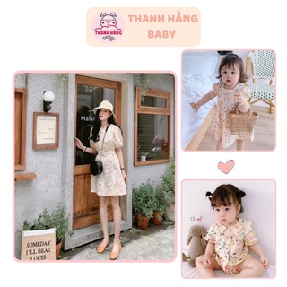 Váy Đôi Mẹ Và Bé, Set Váy Hoa Cam Nhí Dành Riêng Cho Mẹ Và Bé Thanh Hằng Baby