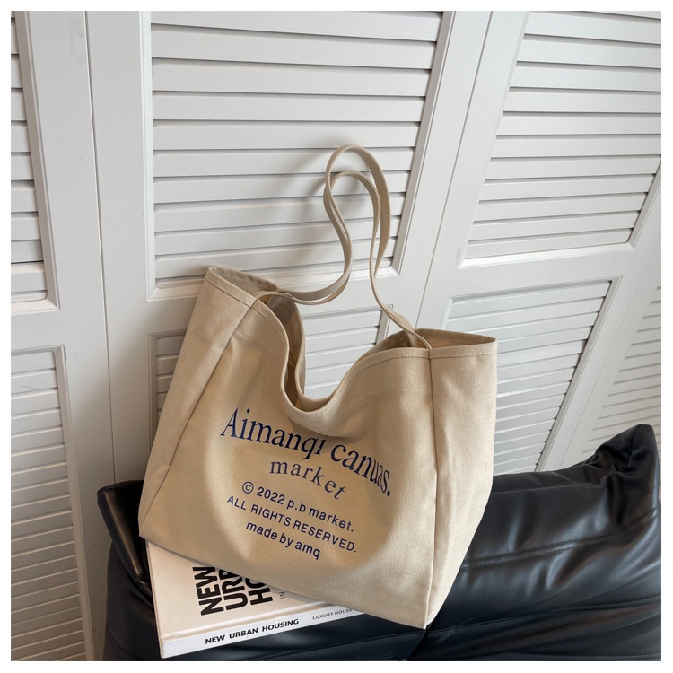 Túi Xách canvas Sức Chứa Lớn Phong Cách Hàn Quốc Đơn Giản Mới