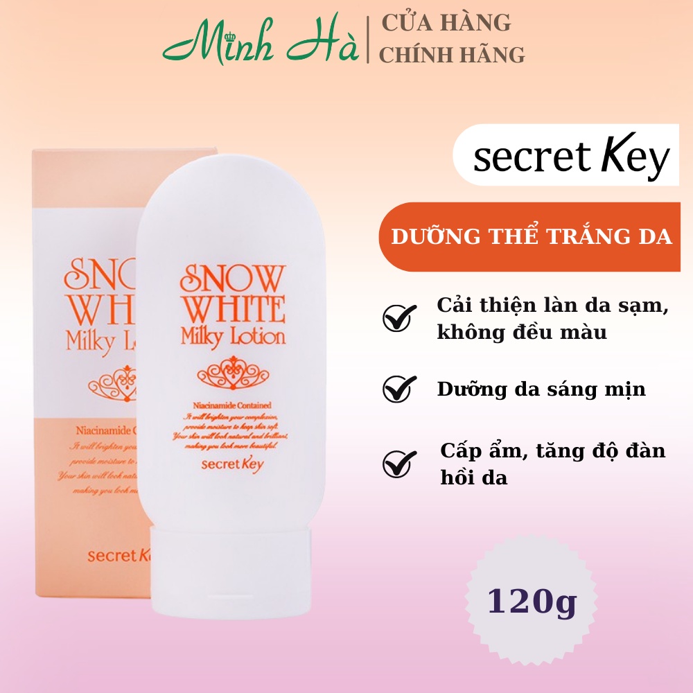 Sữa dưỡng thể Secret Key Snow White Milky Lotion 120g trắng da, mờ thâm