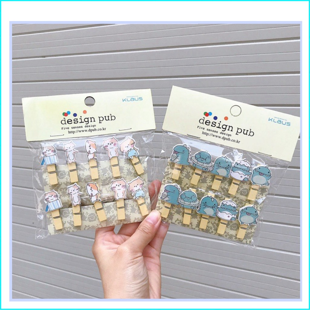 Set 10 kẹp ảnh gỗ treo ảnh trang trí tường kèm dây thừng 2m quà lưu niệm