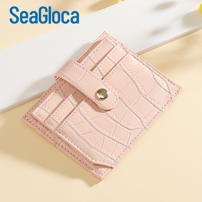 Ví Đựng Thẻ SeaGloca Siêu Mỏng Bằng Da Pu Phong Cách Hàn Quốc Dành Cho Nữ