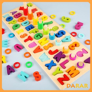 Đồ Chơi Gỗ MONTESSORI Học Chữ Cái, Đếm Số 3 Trong 1 - Phát Triển Trí Tuệ Cho Bé Mầm Non
