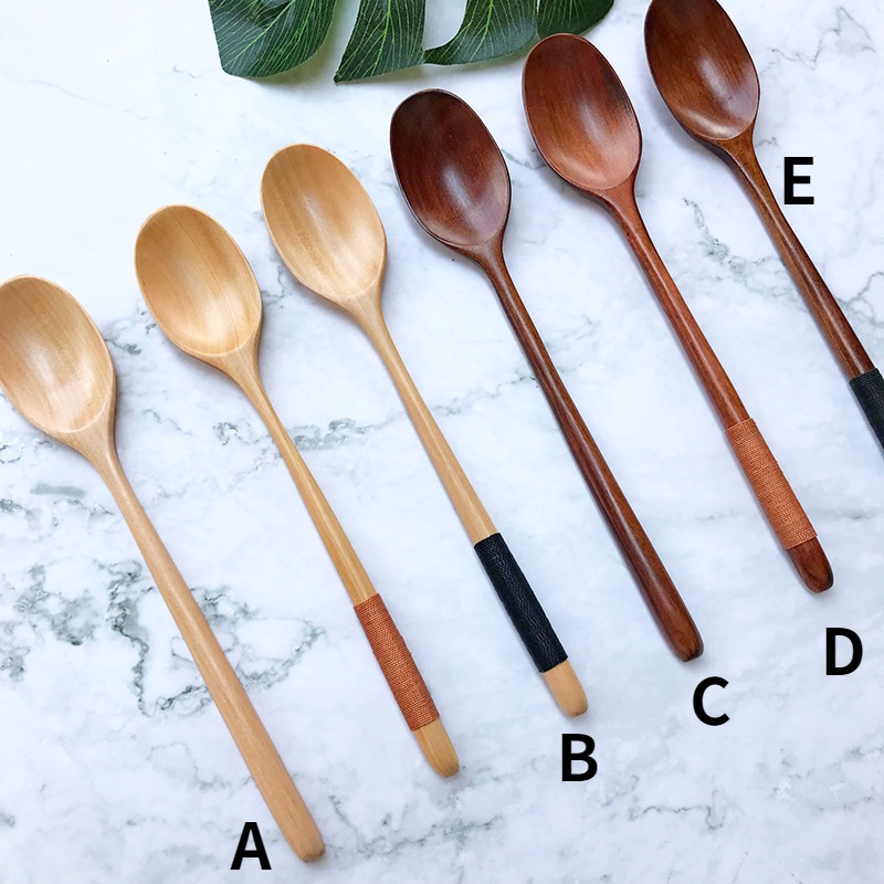 Muỗng Gỗ Cán Dài Phong Cách Nhật Bản