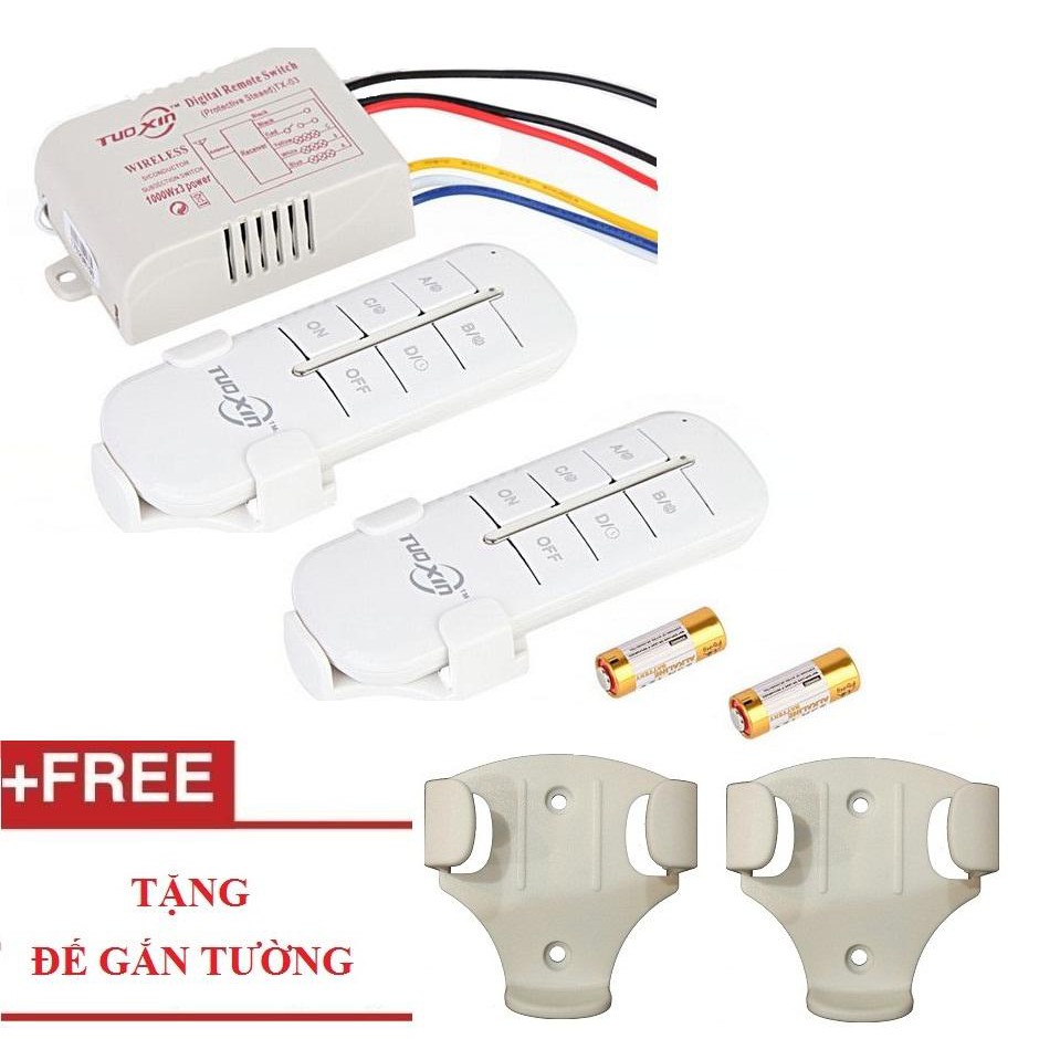 [CHÍNH HÃNG - TUOXIN]Bộ công tắc điều khiển từ xa bằng sóng rf 1-3-4 kênh 1000W bật tắt điện từ xa