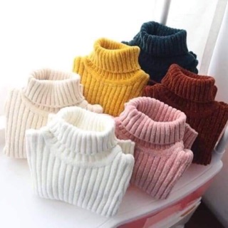 Áo len nhung tuyết cổ lọ hàng Quảng Châu cao cấp cho bé trai và gái 9-22kg