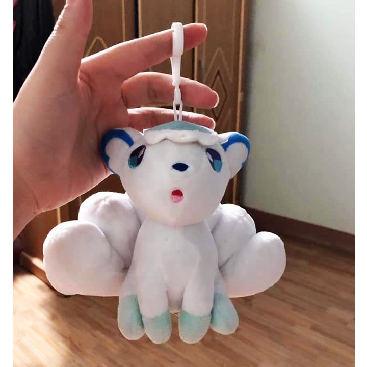 MÓC KHÓA GẤU BÔNG POKEMON VULPIX CÁO TRẮNG 6 ĐUÔI (13 CM) MG22 (ĐUÔI PHỒNG NHƯ HÌNH)
